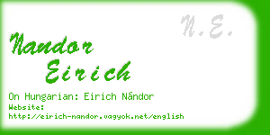 nandor eirich business card